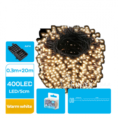 Catenaria 400led bianco caldo 20mt