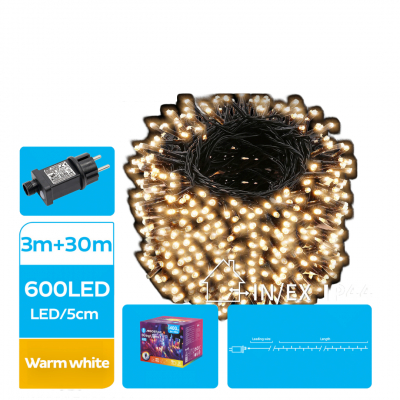 Catena luminosa 600 led bianco caldo