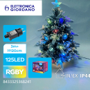 Albero di Natale luminoso 125led RGB con decori 120cm 220V