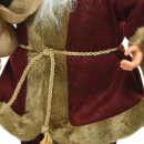 Babbo Natale con vestito in velluto bordeaux 45cm