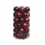 Box 37 palline in plastica bordeaux