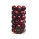 Box 37 palline in plastica bordeaux
