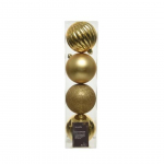 Box 4 palline in plastica oro