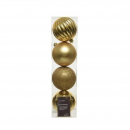 Box 4 palline in plastica oro