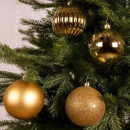 Box 4 palline in plastica oro
