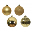 Box 4 palline in plastica oro