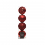 Box 4 palline in plastica rosse