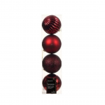 Box 4 palline in plastica bordeaux