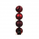 Box 4 palline in plastica bordeaux