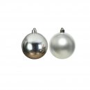 Box 6 palline in plastica argento