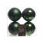 Box 4 palline in plastica verde pino