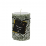 Candela verde con foglia intagliata