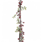 Ghirlanda con foglie e bacche rosse 130cm