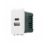 Presa USB A+C 5V/2,4A Gem633B compatibile Vimar Plana Bianco