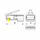Spina modulare non schermata RJ45 8P