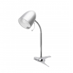 Lampada con pinza di colore grigia